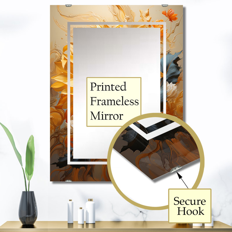 Orenstein - Grand miroir mural tournesols MIR141733, 40 po x 30 po
