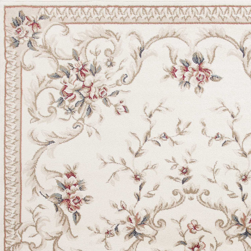 Tapis intérieur floral ivoire 3 pi x 5 pi