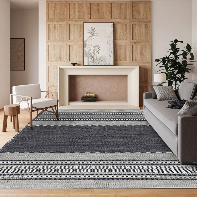 Stylish Hall Carpet (2.6 x 4.9 ft), 100% Polyester, 0.3 in Pile Height | Non-Slip PVC Dot Underside, 3D Digital Printing | Machine Washable, Durable & Easy Care, Perfect for Entryways & Living Rooms