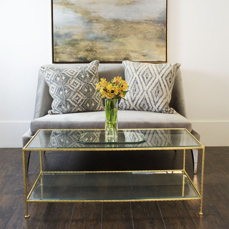 Taylor Coffee Table, Hammered Gold Leaf
