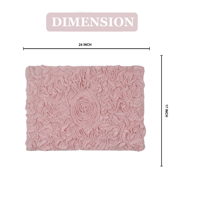 Tapis pour salle de bain en coton Skammel, Rose