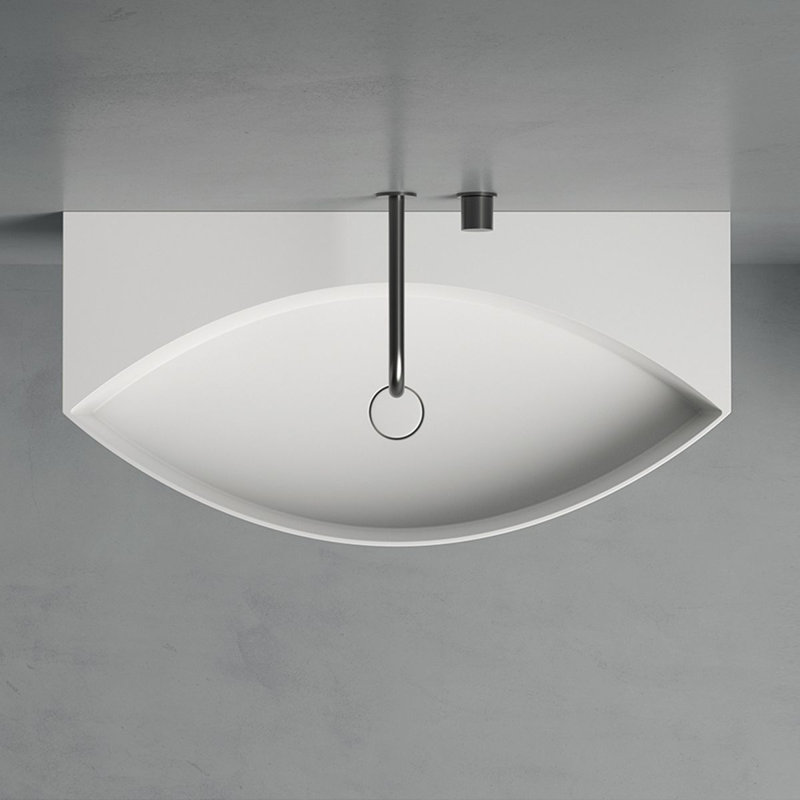 Occhio 35.6'' L Bathroom Sink, No Hole, Glossy White