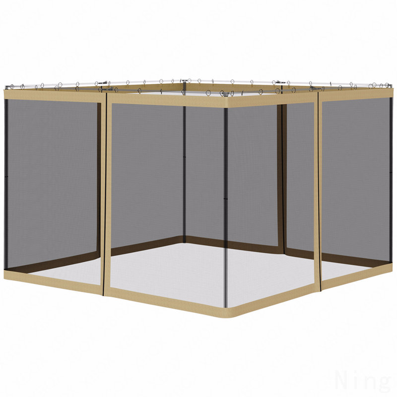 10X10FT Gazebo Sidewall, For Outdoor Use With Mesh Netting (Beige), 6.8" H x 9.9" W x 6.8" D, Beige