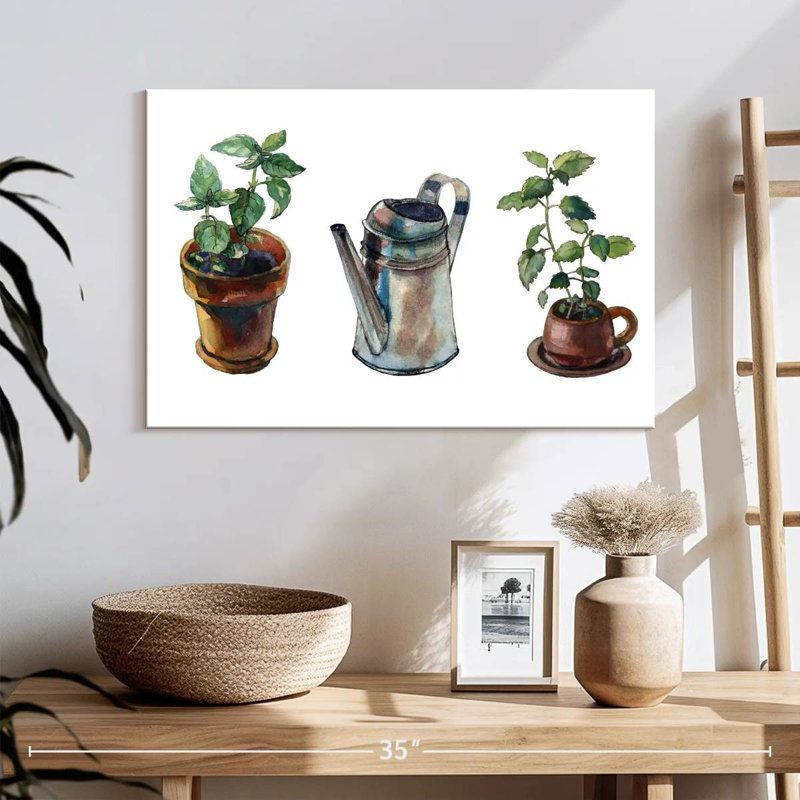 Mini aquarelle de jardin, H 16 po x l 24 po