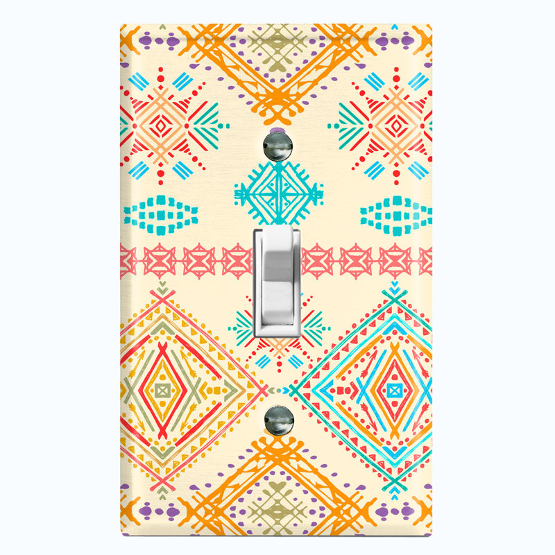 Patterned 1 - Gang Toggle Light Switch Standard Wall Plate