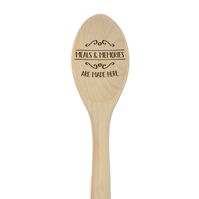 Cuillère à mélanger en bois gravée au laser, repas et souvenirs