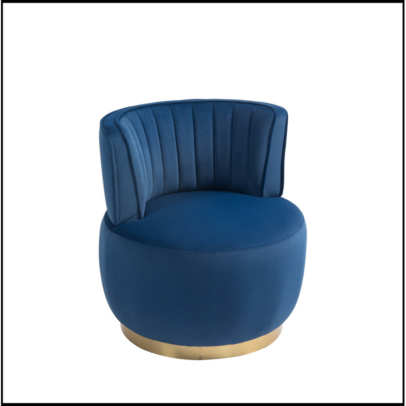 Chaises d'appoint pivotantes tonneau avec siège large, Navy