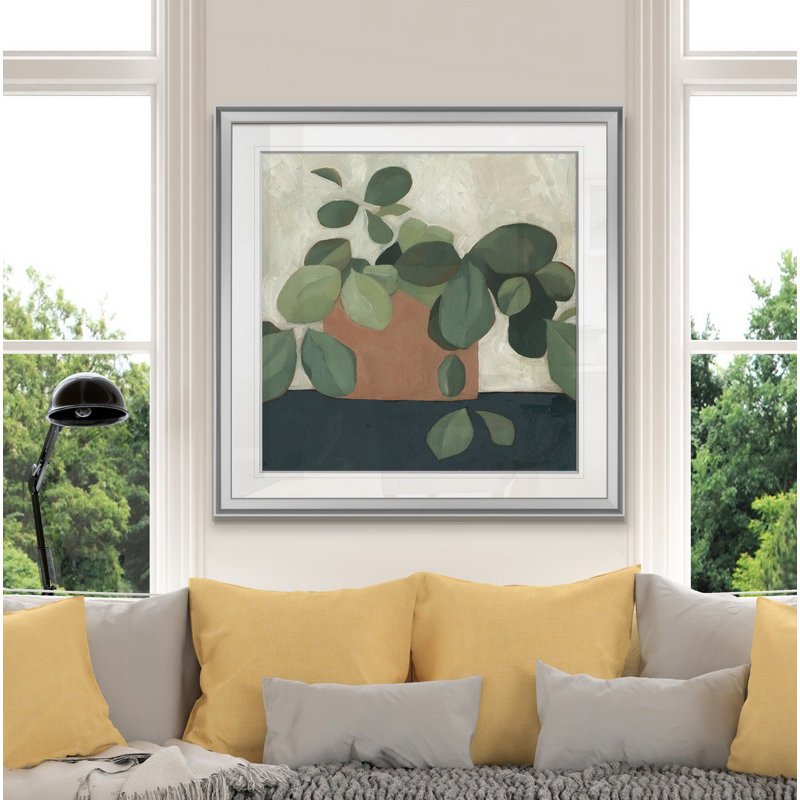 Jade Hoya II - reproduction d'art sur toile, H 24 po x l 24 po x P 1,5 po, Encadrement argenté