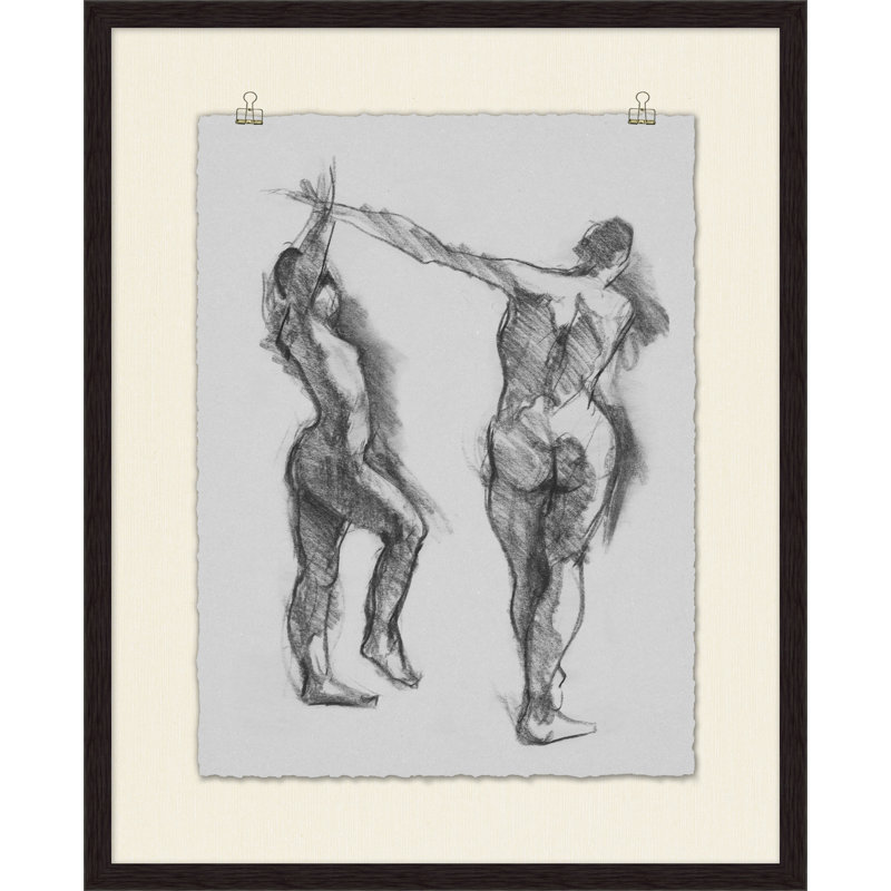 Figure Study 3' Framed Print on Glass