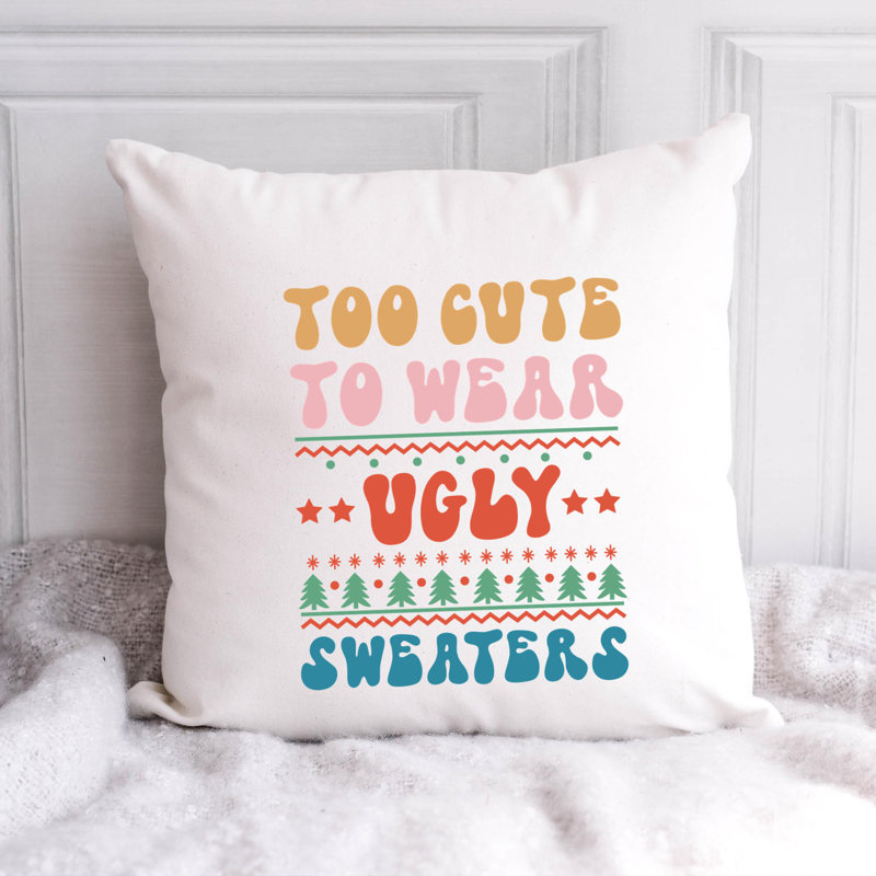 Christmas Christmas - Coussin décoratif inclus, 14 po x 14 po