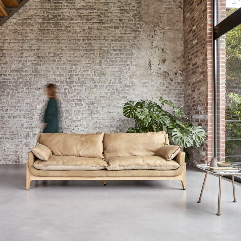 Woodnest Upholstered Sofa, Brown