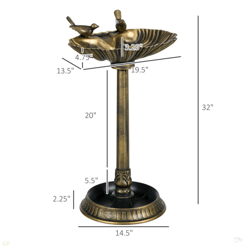 Statue de salle de bain Outsunny, Bronze