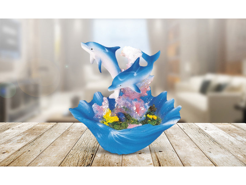 Figurine 4 "H Blue Dolphins on Seashell