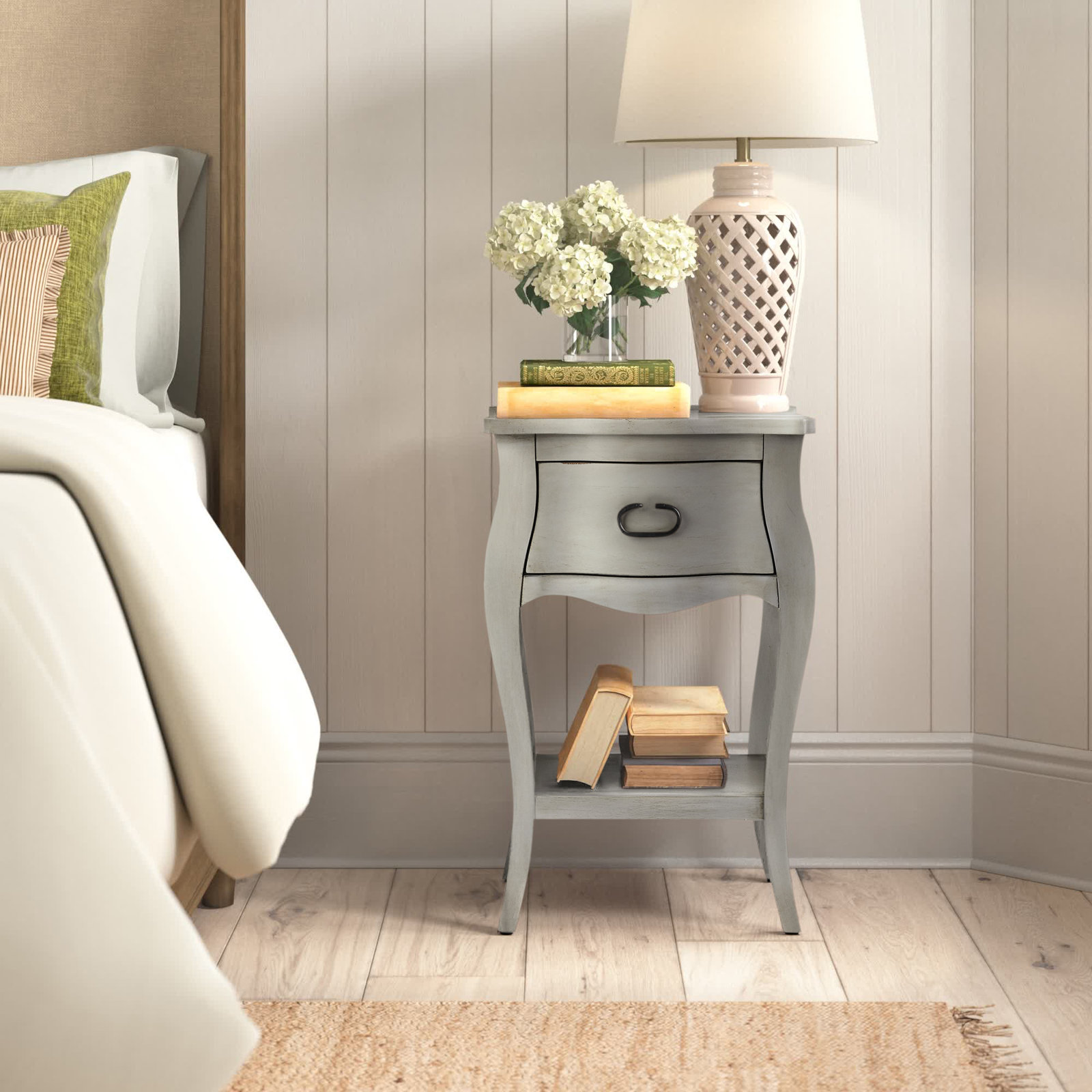 Frida 1 - Drawer Nightstannd, Gray