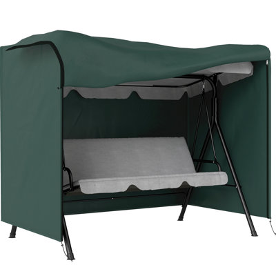 Patio Cover - Dark Fabric, Protects Furniture From , Breathable Ventilation, Adjustable Tightness, Zippered Access, Foldable Structure, 80.75"l X 48.75"w 64.5"h Outdoor Swing , Design, Drawstring