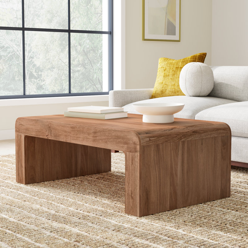 Runi Solid Wood Single Coffee Table, Natural