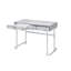 Bureau en Tigress blanc avec faux marbre imprimé et bureau à finition chromée (sans la chaise de bureau)