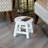 Carved Wooden Step Stool, Butterflies-80372653
