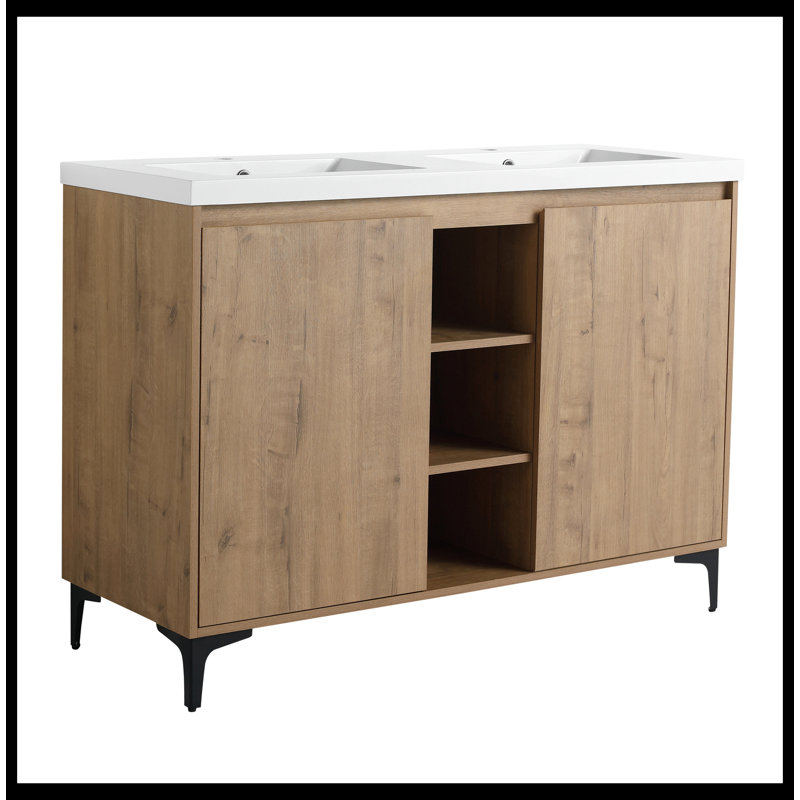 Meuble-lavabo double 47,60 po avec plateau Devasheeh