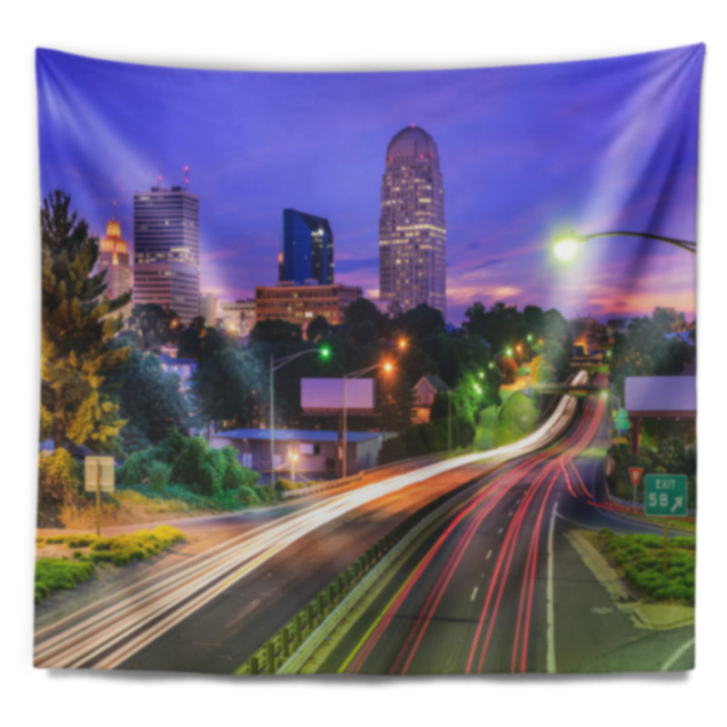 Tapisserie en caroline du nord cityscape winston salem, H 78 po x l 92 po