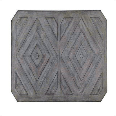 Dining Table Gray Color Diamond Wood Grain Pattern 1pc Table Wire-brushed Finish