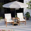 Causeuse en bois d'acacia avec table, ensemble de meubles de patio 3 pièces, causeuse d'extérieur avec table basse, ensemble de conversation en bois 2 places pour jardin, cour arrière, balcon