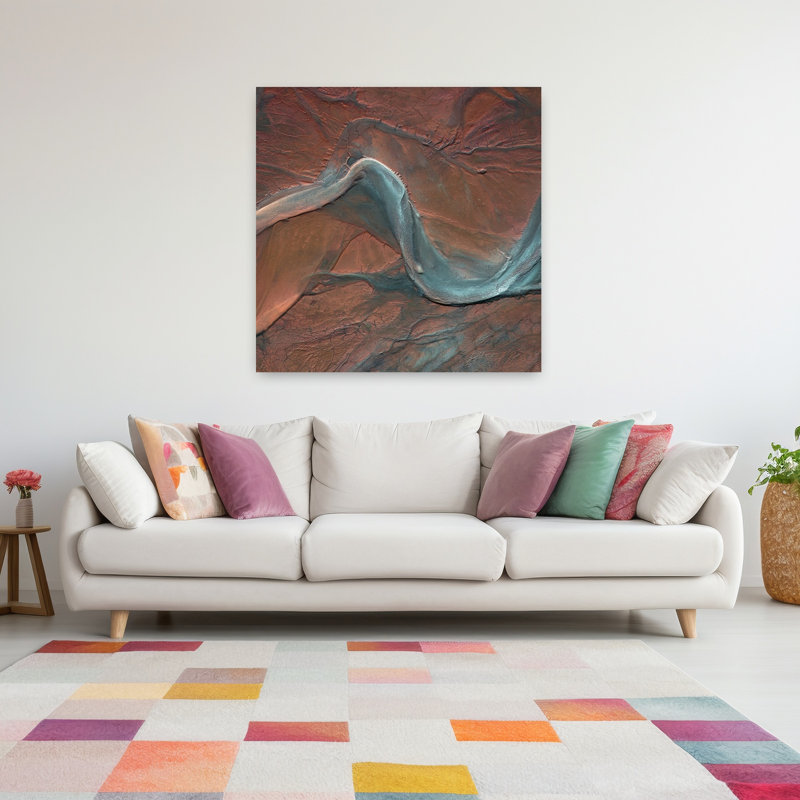 Art contemporain contemporain, paysage abstrait, H 48 po x l 48 po