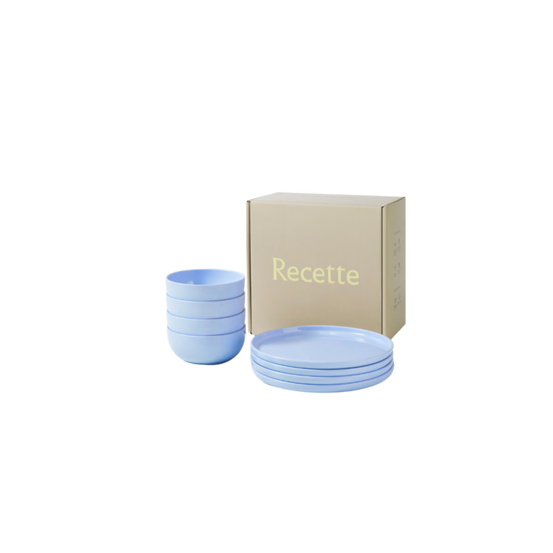 Ensemble d'assiettes et de bols | Bleu, Bleu