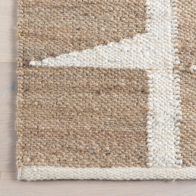 Tapis en jute à motif géométrique Esti, Rectangle 7 pi 6 po x 9 pi 6 po