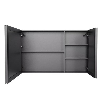 Space-saving wall-mounted mirror cabinet