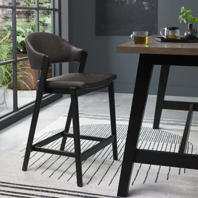 Upholstered Bar Stool with Solid Wood Frame