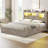 Storage Bed Queen with LED Headboard and Charging Station – Farmhouse Platform Bed with 4 Drawers, Flip-Door Cabinets, USB Ports, No Box Spring Needed, Rustic Gray Wood & Metal Frame-959736487-959736490