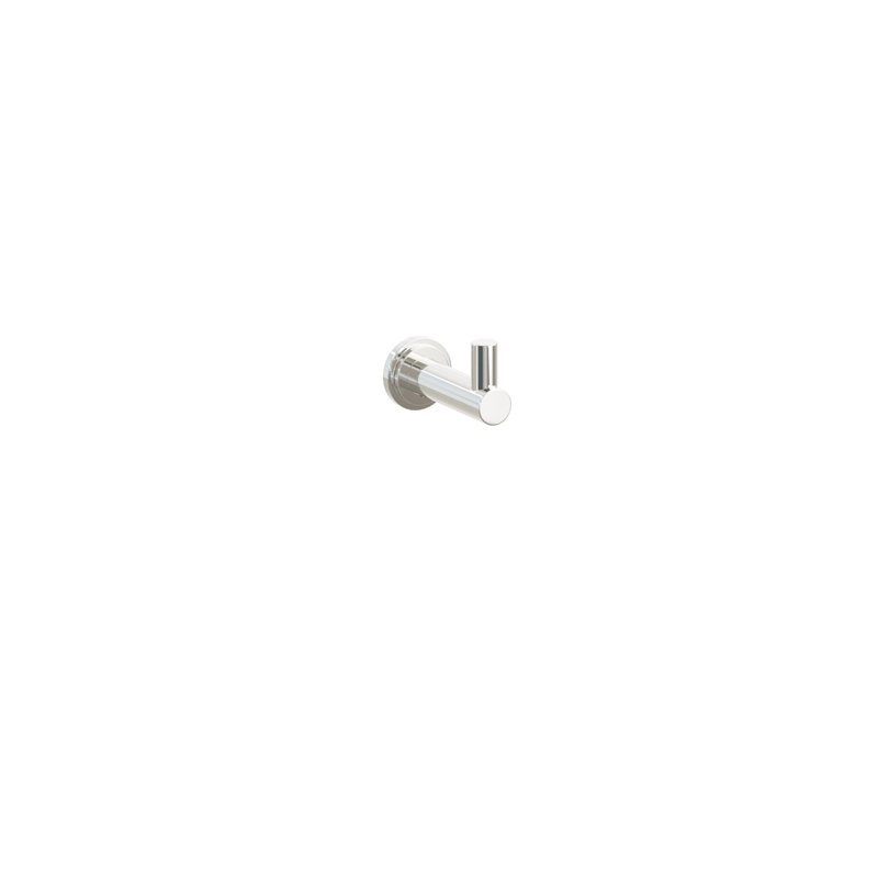 Emtek Modern Tubular Single Hook with Rosette w/ Step Disc Rosette, Polished Nickel