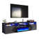 Bhhatu Modern Floating Fireplace TV Stand with Storage & High Gloss Geometric Doors