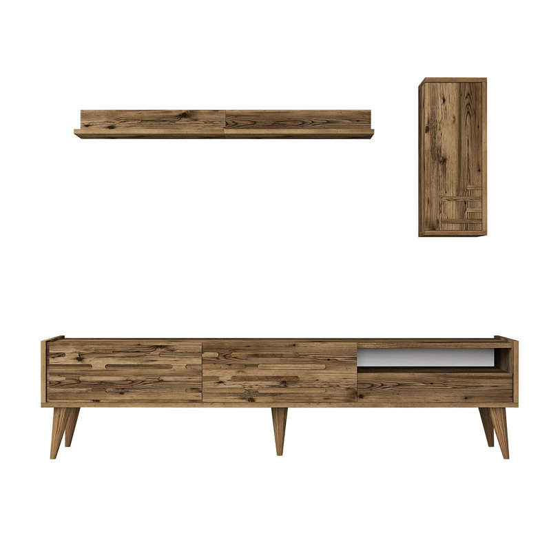 Keikei Unfinished TV Stand, Brown