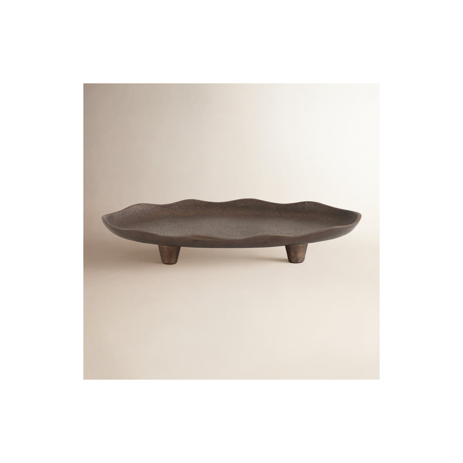 Metal Tray - Set of 1, Bronze