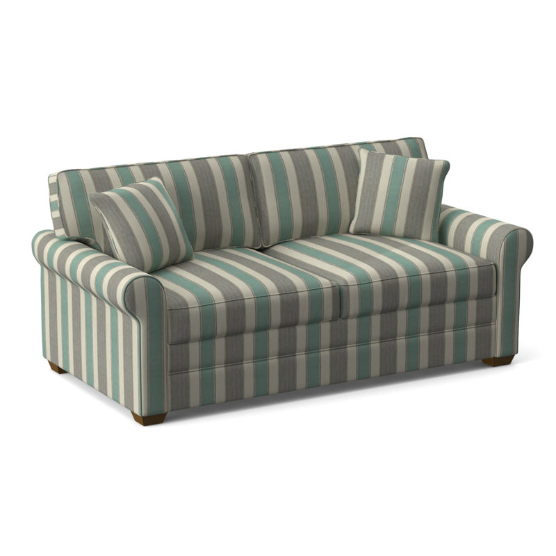Bedford Upholstered 79'' Sofa, Havana Finish, Tropical Foliage; 0505-64