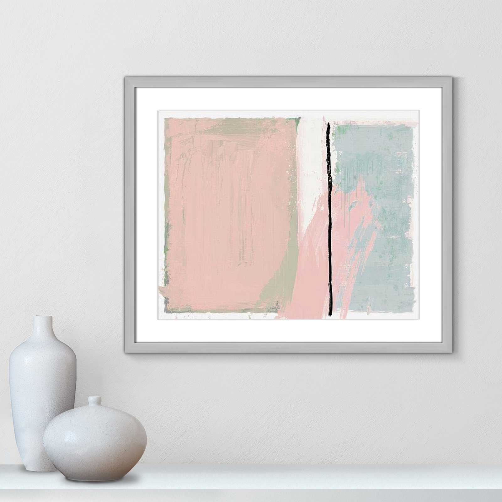 Pastel Opulance Print, 21.5" H x 25.5" W x 1.25" D, Silver Box Picture Framed, White