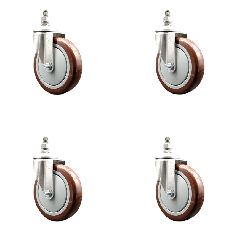 Polyurethane Casters, Maroon