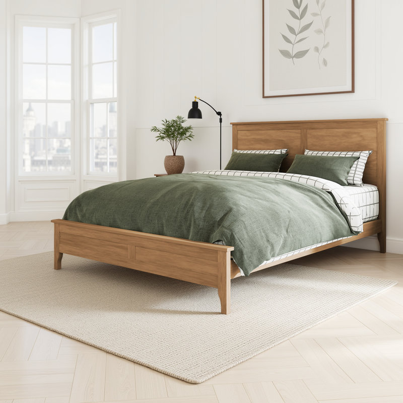 Platform Bed with Wooden Slats Support, Full / Double, Seadrift