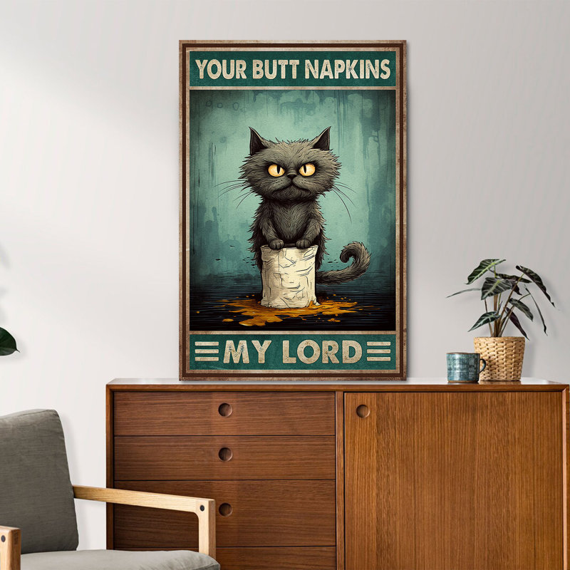 Naughty Cat - Your Your Napkins, H 48 po x l 32 po x P 1,25 po