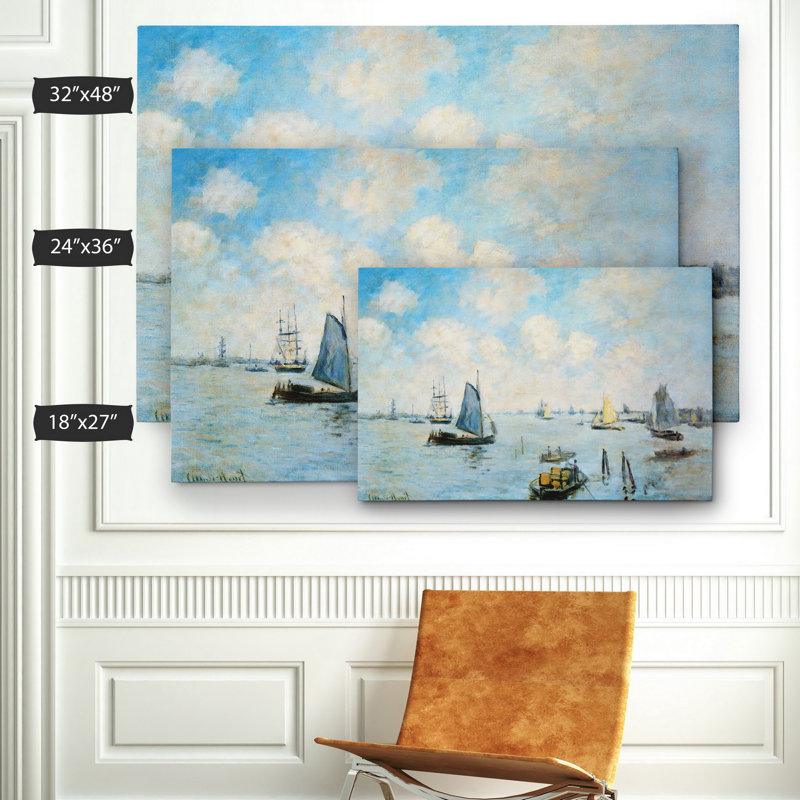 «Sea at Le Havre» par Claude Monet, reproduction d'art encadrée, H 24 po x l 36 po x P 1,5 po