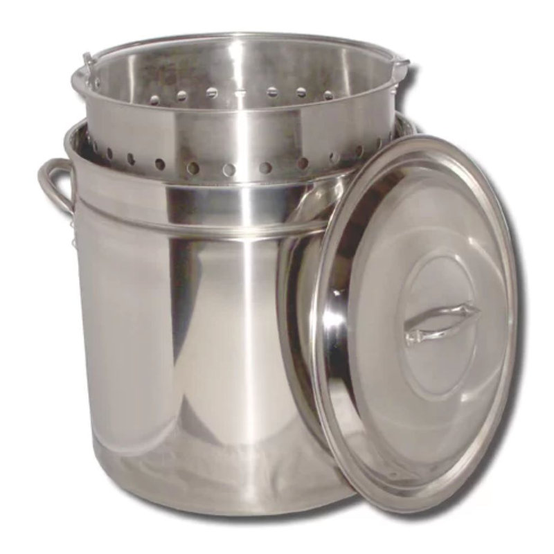 24-Quart Stainless Steel Boiling Pot with Basket Insert