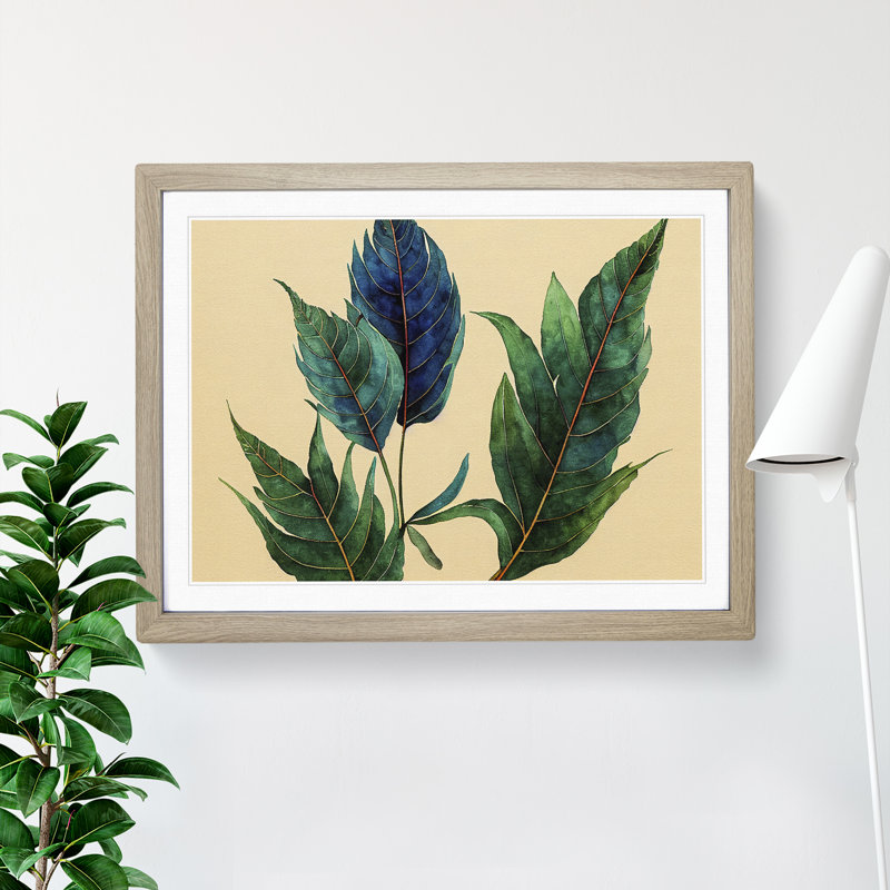 Luscious Leaf - Single Picture Frame Print, 46cm H x 64cm W x 2cm D, Oak