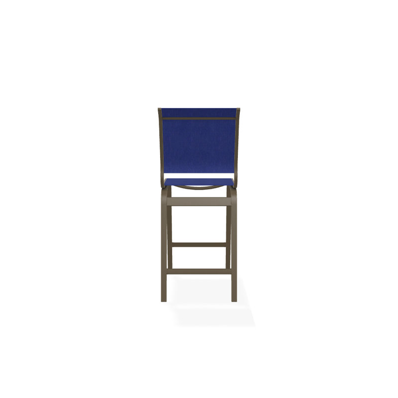 Tabouret de bar 26 po Holna, Atlantis bleu royal Sunbrella®, Bois de plage texturé