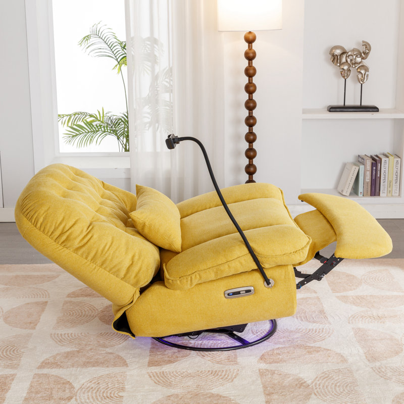 Fauteuil inclinable électrique Zynae, Velours jaune