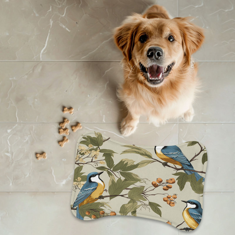 Tapis d'alimentation en forme d'os Blossom Birds - 1 pièce