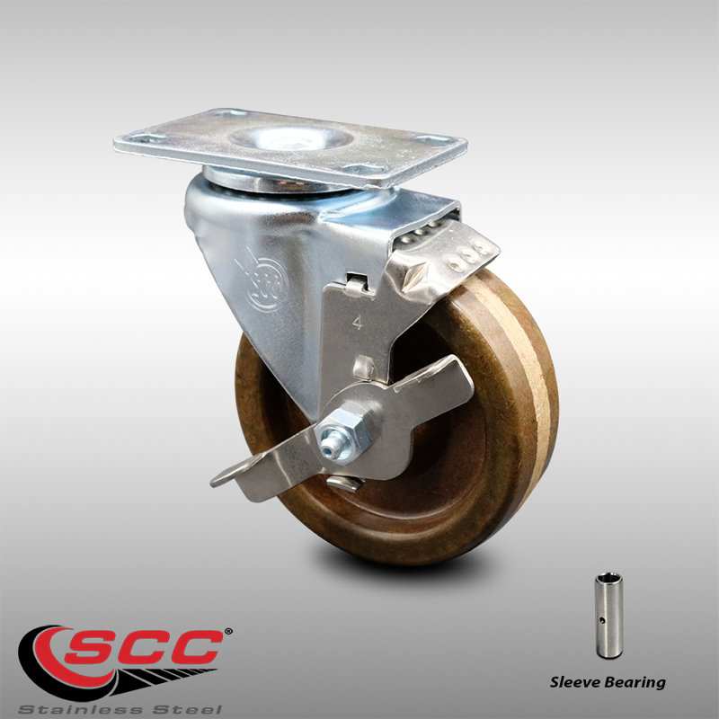 High Temp Phenolic Swivel Top Plate Caster
