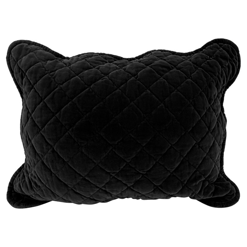 Mundo Geometric Rectangular Lumbar Cushion, Black