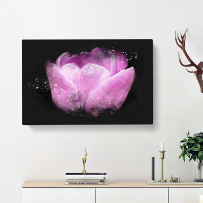 Lilac Pink Tulip Flower - Wrapped Canvas